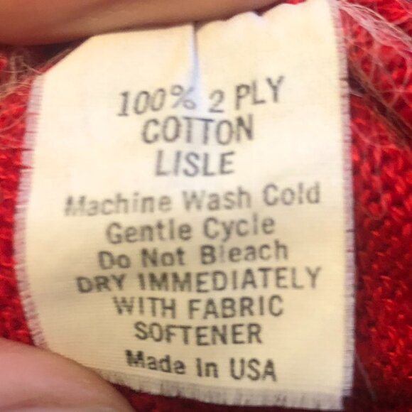 Vintage Lyle & Scott V-Neck Sweater Red Pullover  XL Golf Tennis Casualwear USA - Picture 7 of 7